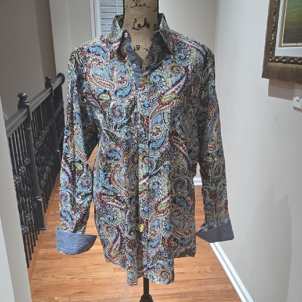 Vibrant Paisley Button Down Shirt